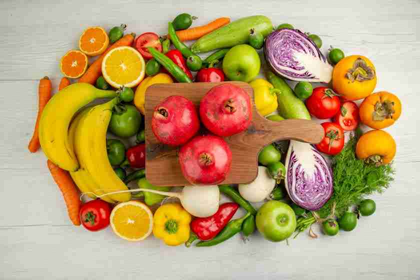 Variedad de frutas y verduras en la dieta mediterránea